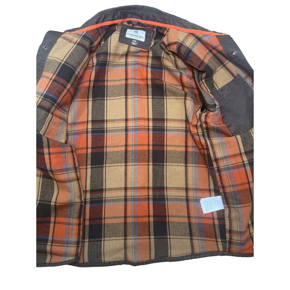 Legendary Whitetails Journeyman Shirt Jacket Mens Medium Gray Flannel Lined - Picture 3 of 13